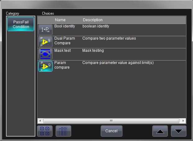 Getting Started Manual Pass/Fail Setup on Qx Dialogs The Qx dialog contains several controls for specifying your Pass/Fail setup.