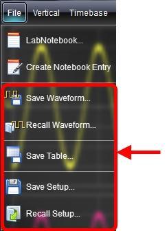 Save/Recall Getting Started Manual Overview The Save/Recall section allows for storage and retrieval of Waveforms, Table Data, and Instrument Setups.