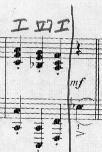 harmonically like the first A section. Schumann ends the section with a PAC I-V7-I in measure 60 (Ex. 6). (Ex. #5, m. 49) (Ex. #6, m. 60) The C section modulates and remains in Db throughout.