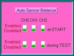 the Floating Bias level or Above the Starting Bias level. This section Enables or Disables the Auto Sensor Balance features of the recorder.