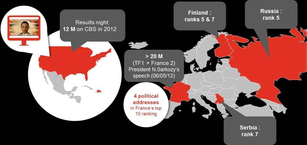 Twice as many political broadcasts The year 2012 was uncontestably marked by political events,