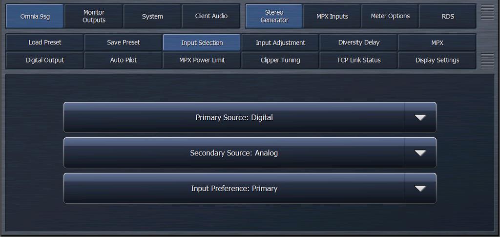 Configuring I/O Sources and Settings Omnia.9sg makes the perfect split chassis solution for Omnia.9 (and Omnia.
