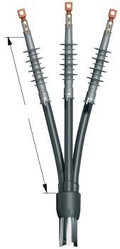 Cable terminations, Premolded for 3-core cables with Cu-tape screen SOT 12-36 kv Use Premolded cable termination for XLPE-insulated cables 3-core with Al or Cu conductors and Cu-tape screen for 12-36