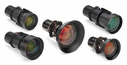 Variety of lens options to choose from LENS OPTIONS A full suite of lenses, including an adapter for the Christie E Series lenses ensures design freedom and flexibility for installation.