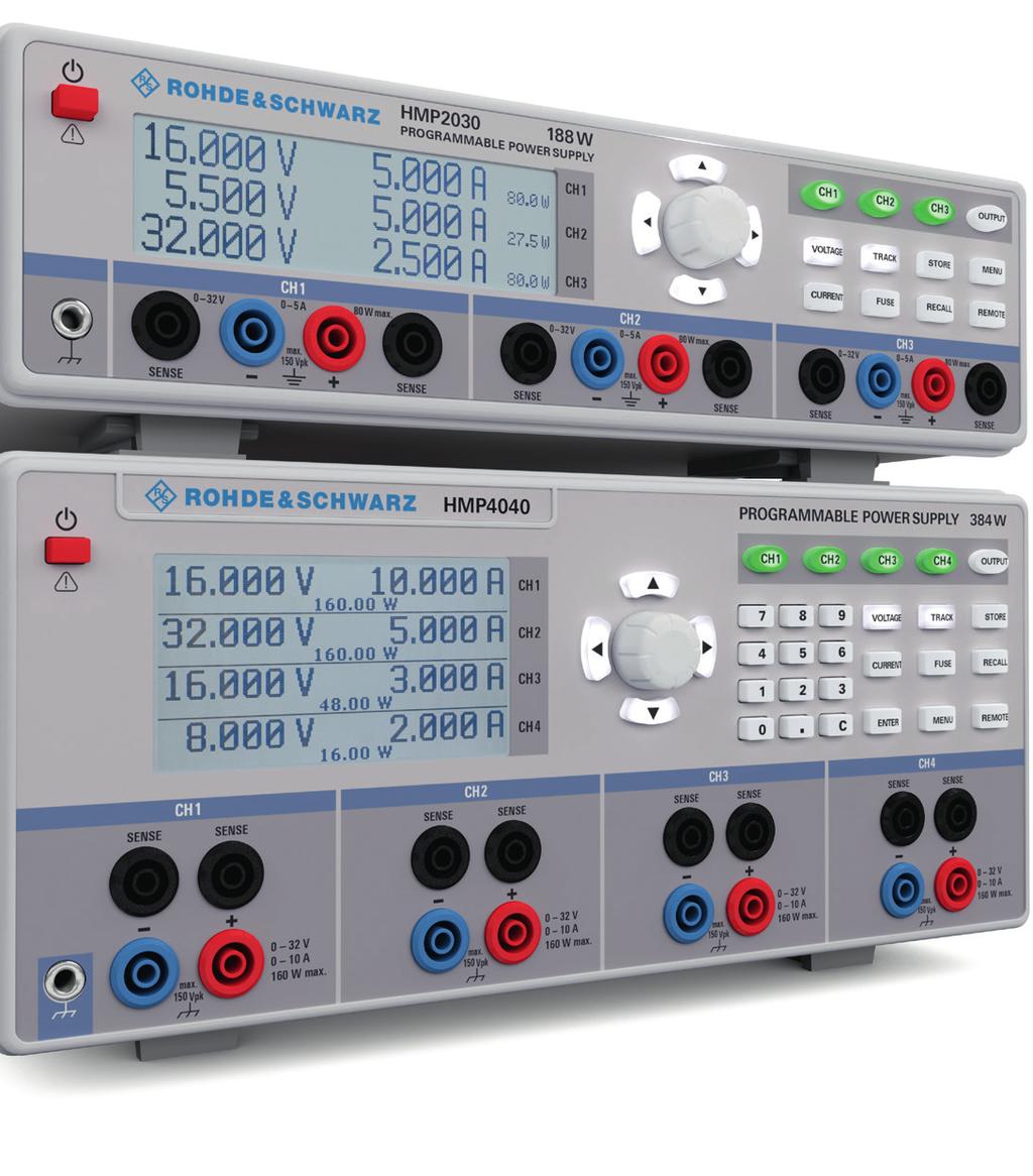 R&S HMP Series The R&S HMP Series Key facts Low residual ripple due to linear post-regulators Real-time voltage, current and watt values High setting and read-back resolution: 1 mv and 0.1 / 0.2 / 1.