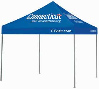trade show materials 100 TENT Tents can be created in two versions only: a solid blue tent with white logos or a white tent with full-color logos. Use one logo per side.