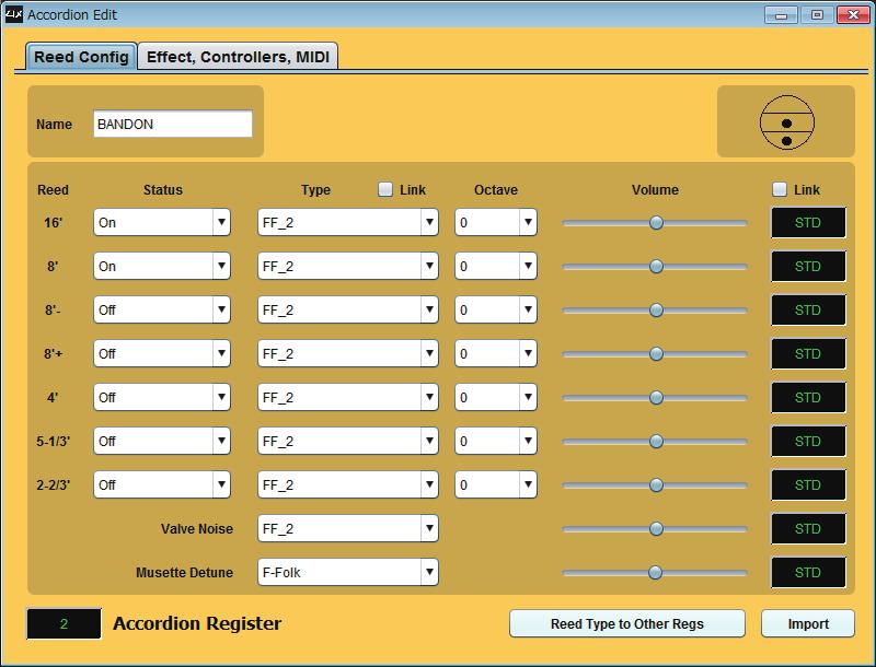 Edit Screen You can use the editor to edit the sound settings of each part.