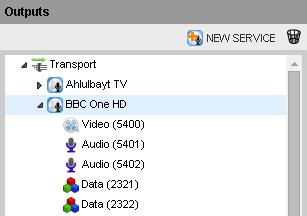 Web GUI Control The NEW PID button enables a new Packet Identifier (PID) to be added to the Inputs panel, which may then be dragged-and-dropped into the Outputs panel to be referenced by services and
