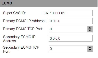 Web GUI Control EMMG Automatic Checked by default. Uncheck to enable manual addition of EMMG streams. EMMG Input Bitrate Limit Maximum bit rate (in kbps).