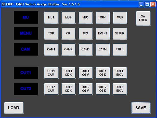 Appendix MBP-12RU Switch Assign Builder About MBP-12RU Switch Assign Builder Enables creating assignment files for MBP-12RU front panel buttons Allows you to rename the bank indicators installed on