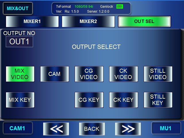 4-3-4. Using Menus This section shows you an example procedure to output MIX VIDEO from OUT3. 1) Press the MIX button on the front panel to go to the MIX menu.