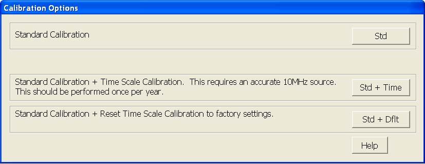 Calibrating the Infiniium Oscilloscope and Probe 8 Figure 13 Time Scale Calibration Dialog Box d e f g When the calibration procedure is complete, you will be prompted with a Calibration Complete