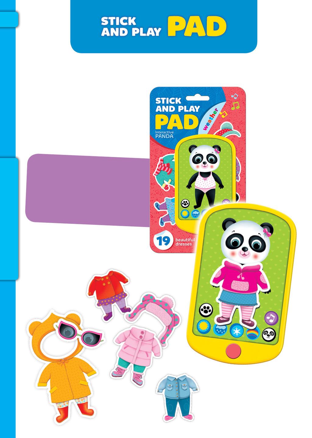 20 WEATHER REF. AZT-08-A-001 Interactive Panda 3 sheets with 19 reusable stickers Weather phenomena Useful information about the weather 3 merry melodies TOY SMARTPHONES Fancy that!