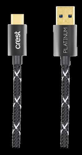 5m Dual tone anti-tangle cotton braided cable for greater protection USB type C to USB type A connectivity Reversible