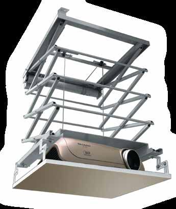 SLIM LIFT a: 164cm; b: 325cm Advantages of the lift: easy programming via RS232 and highest repeatability of projector stop positions.