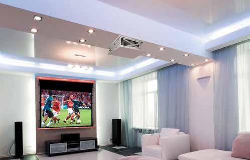 Functionality: lift cover masks the projector; accurate positioning and settings; quiet operation; Somfy drive; control options: IR and RF remote control,.
