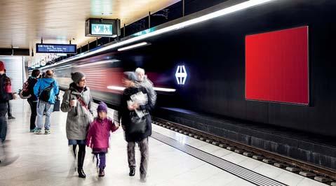 Bahnhof SBB Bern Profile Advertising media Rail Beamer Format 16:9, projection screen, starting from10 m 2, in