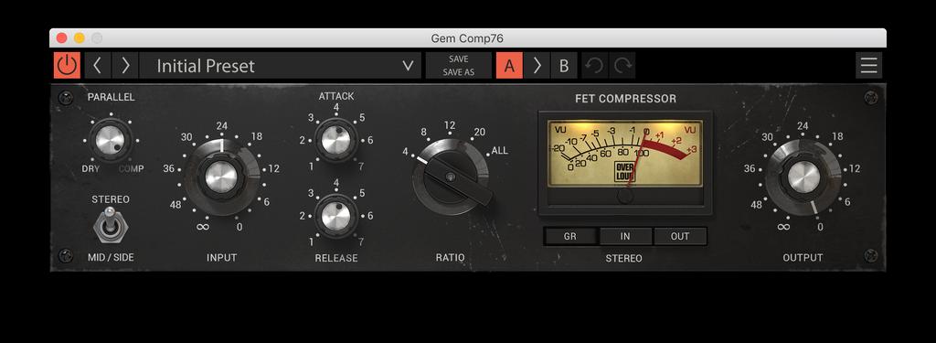 OVERLOUD GEMS COMP76 COMP76 COMP76 is a top quality FET compressor modeled after one of the most popular hardware compressor units.