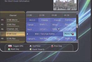 Go to the event which you wish to view at the time indicated on the EPG schedule, then press OK.
