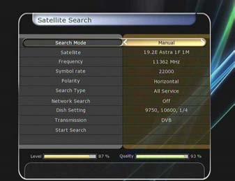 Dish Sting: Press the OK button to move to Dish Sting menu directly. Service Search: Press the OK button to move to Service Search menu directly. 3.