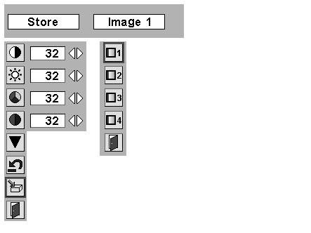 Image Level Menu Move a red frame pointer to image icon to be set and then press SELECT button. Quit Closes IMAGE ADJUST MENU.