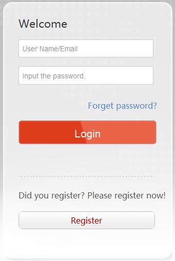 Figure 12. 9 Login Interface 2) Click to register an account if you do not have one and use the account to log in. Figure 12.