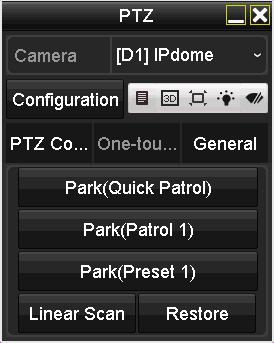 OPTION 2: In the Live View mode, you can press the PTZ Control button on the front panel or on the remote control, or choose the PTZ Control icon in the quick setting bar, or select the PTZ Control