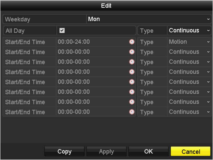 Figure 5. 8 Edit Schedule- All Day 4) To arrange other schedule, leave the All Day checkbox blank and set the Start/End time. Figure 5.