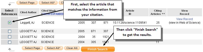 3. In Cited Reference Search, you will need to enter information about your article. For example, we could use Cited Reference Search to locate the following citation: Leggett, Anthony J.