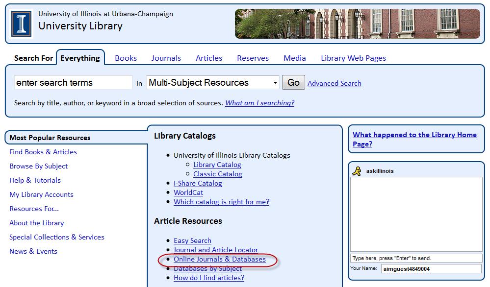 2. In Online Journals & Databases, enter "Scopus" in the search box and click "Search.
