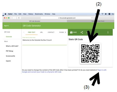 You will see that the status has changed to Dynamic QR code (4). The image to the left is what a static QR code containing the same text looks like.