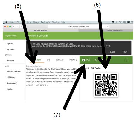 Save the QR code by clicking save ((7) in the above image) to print on a worksheet or display on a slide show for your students. What s It Good For?
