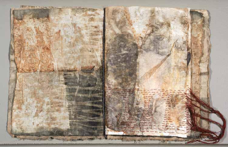 Dorothy Caldwell. Journal. 2014. Rubbed ochre, plant-dyed and stitched Japanese paper. Made in the Flinders Ranges, South Australia.