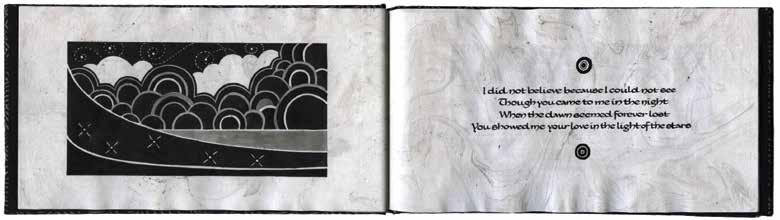 Creating Dante s Prayer From Mind through Hand to Paper by Julia Silbermann with Adrianne Proctor Dante s Prayer. 2015. Manuscript book. Black sumi stick ink, Frankfurt paper, bookbinding materials.