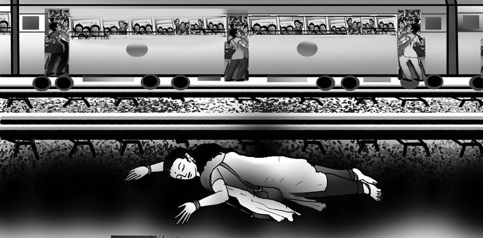Read on. There s a Girl by the Tracks! Nobody dared to go where this youngster did... -Deven Kanal 1. As the Mumbai suburban electric train made its 20-second, 6:32 p.m. halt at a station, commuters swarmed out and into its 12 packed coaches.
