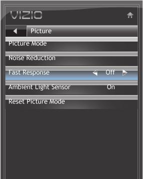 Use the Arrow buttons to highlight Noise Reduction and press OK. 4. Use the Arrow buttons to highlight Off, Low, Medium, or High, then press OK. 5. Press EXIT.