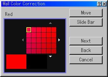 Moving the yellow box changes the color density of the selected portion in the palette.