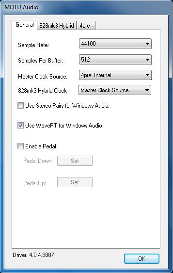 Synchronizing multiple interfaces When multiple MOTU interfaces are connected, choose a Master Clock Source from the menu in the General tab (Figure 4-7).