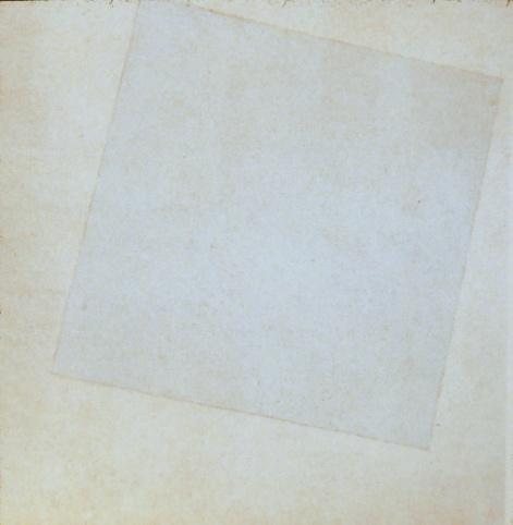 Človekovo intelektualno vzvišenost nad naravo je izrazil s čistimi geometrijskimi oblikami, končno skrajnost abstrakcije pa predstavlja delo Belo na belem, nastalo okrog leta 1918.