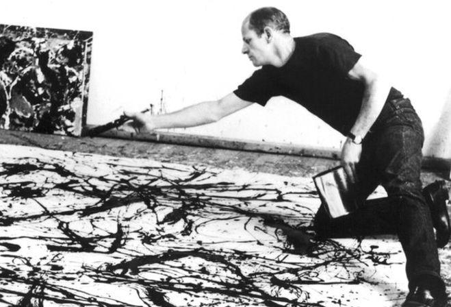 miselnega ali logičnega nadzora. S tem sam ustvarjalni proces dobi lastno dinamiko, postane sam vsebina. (Hollingsworth, 1993). Slika 6: Jackson Pollock, okrog l.