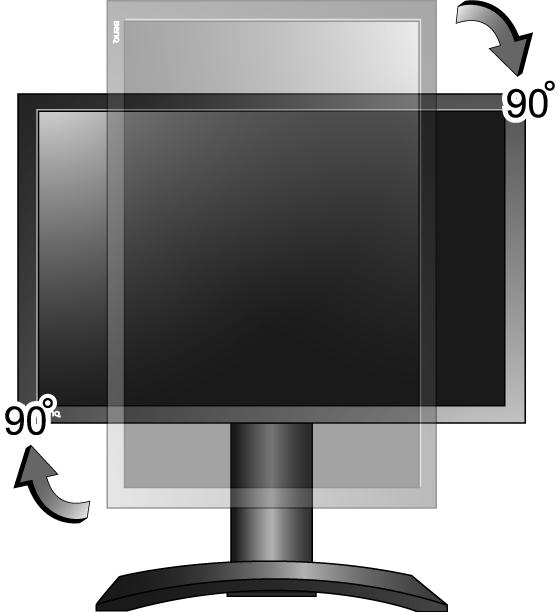 To rotate the display 1. Fully extend the monitor and tilt it. Gently lift the display up and extend the stand to the maximum extended position.
