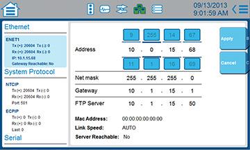 Completed Screens for Example (Guided Setup screens) Ethernet ENET1 This Ethernet Port can connect 100 Mbs between the controller and external devices.