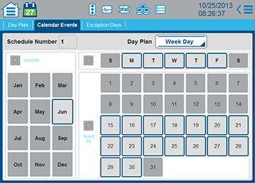 Home > Scheduler Calendar Events This Calendar Events screen is one of three screens that you use to schedule the times during a day to enable Event Plans.