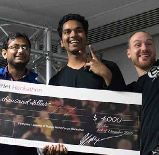 Hackathon $8000 Prize Pool 90 Participants 18 Ideas Developed On December 4 and 5, 2015, Cisco DevNet hosted a second annual hackathon at the IoT World Forum in Dubai aimed at accelerating IoT