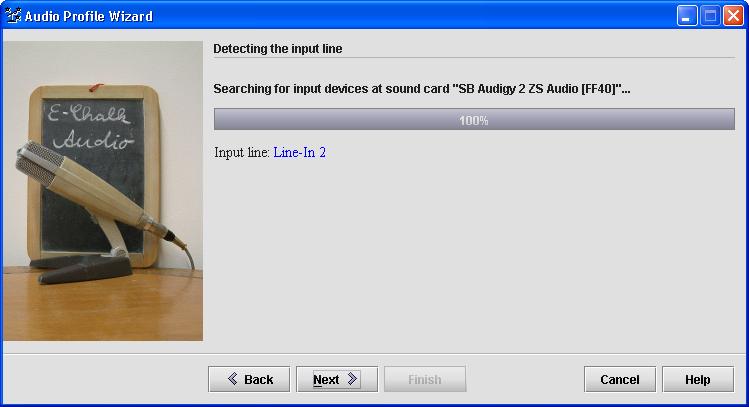 96 CHAPTER 5. AUDIO AND VIDEO SERVERS Figure 5.3: Soundcard ports are scanned for input devices. not leveled out. Even movements of the lecturer can create noise.