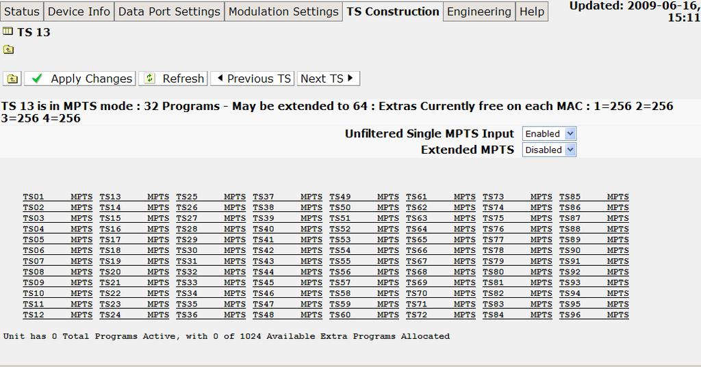 Operating the EQ8096 Using the Web Browser Figure 3.26 Modify Program Count Page 3.4.
