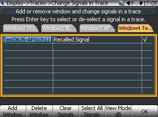 The recalled signals can be displayed in the