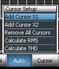Auto Scaling F4 F4 Reduce/Expand ZOOM scaling Shift button Left/right Up/Down Move position Figure 53. Trace navigation buttons. Cursor (F5) Cursor adds a vertical cursor to the trace.