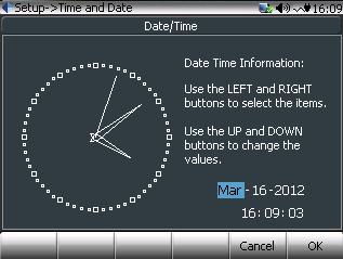 Date/Time sets the current date and time so a timestamp can be included as a file attribute with the data files.