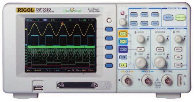 44 October 2016 MSO scope. statistics, reference waveform storage, and FFT capabilities are available on many oscilloscopes, allowing you to display modified signals or frequency spectra.